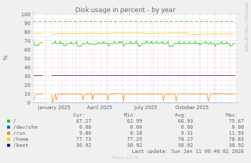 Disk usage in percent